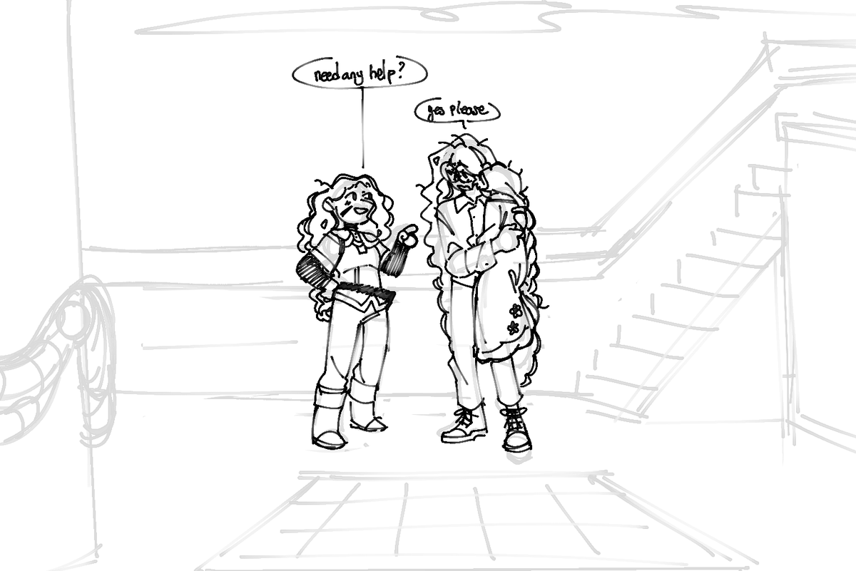 Aeta being cool and Aeta being nice and helping Cuilen carry Carlin below deck. 