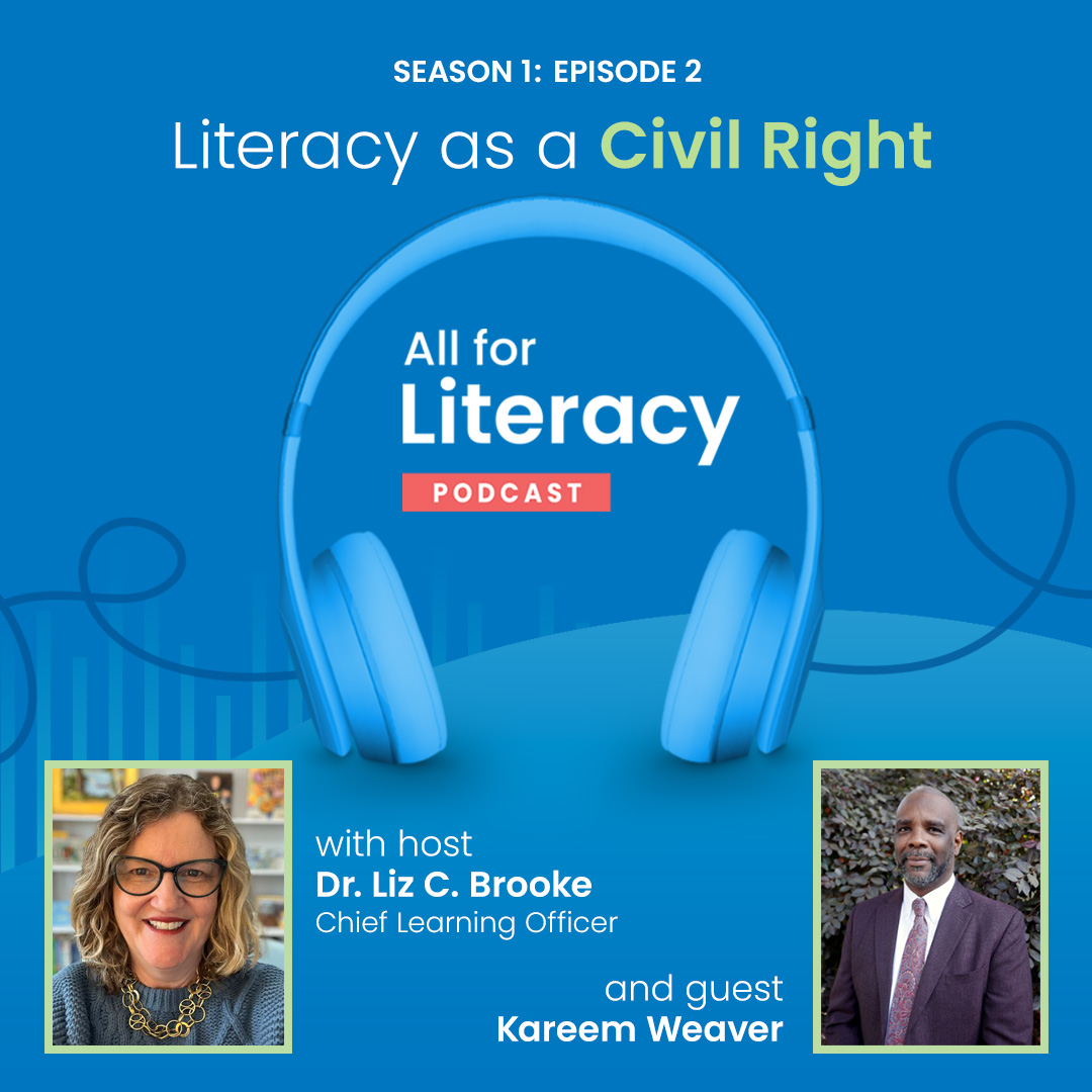 LexiaLearning's tweet photo. Listen to episode 2 of the "#AllforLiteracy" #podcast, with @LizCBrooke, for a discussion on #LiteracyAsACivilRight with @KJWinEducation.

Discover solutions to improve reading equity for all students at the intersection of literacy, race, &amp; opportunity. https://t.co/hyYA3hxHYQ https://t.co/SemCKkTz3O