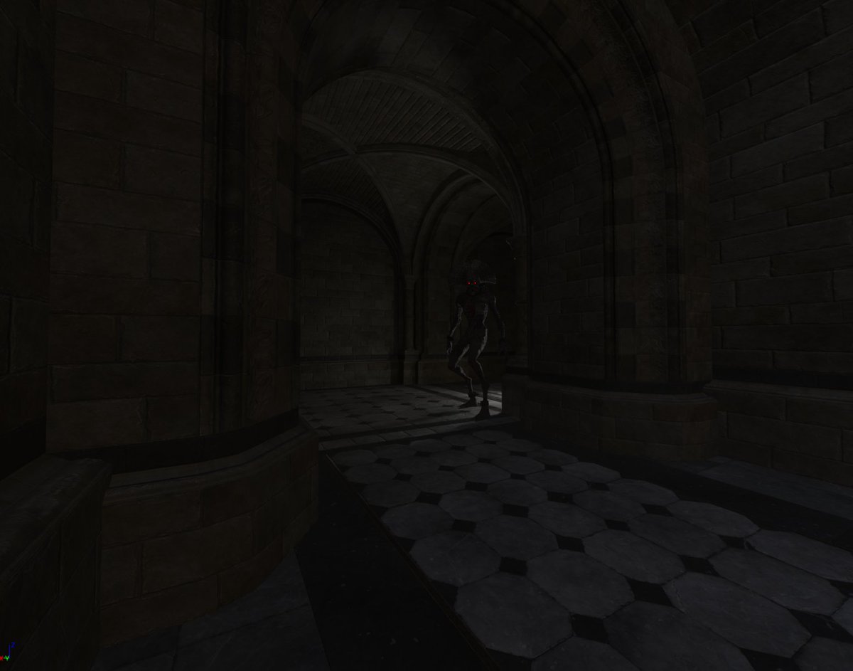 MacabreMuseum's tweet photo. Be careful of what lurks around the corners in the museum halls💀#screenshotsaturday #gamedev https://t.co/AmKHkhGvmR