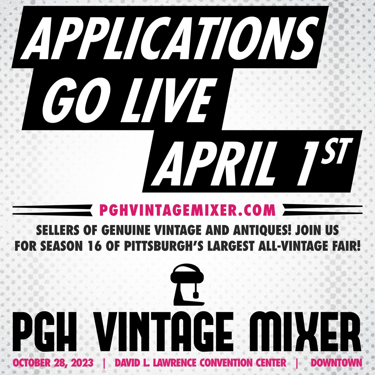 Vendor applications are live for our giant fall vintage fair! Visit pghvintagemixer.com #pittsburghvintage #pghvintagemixer
