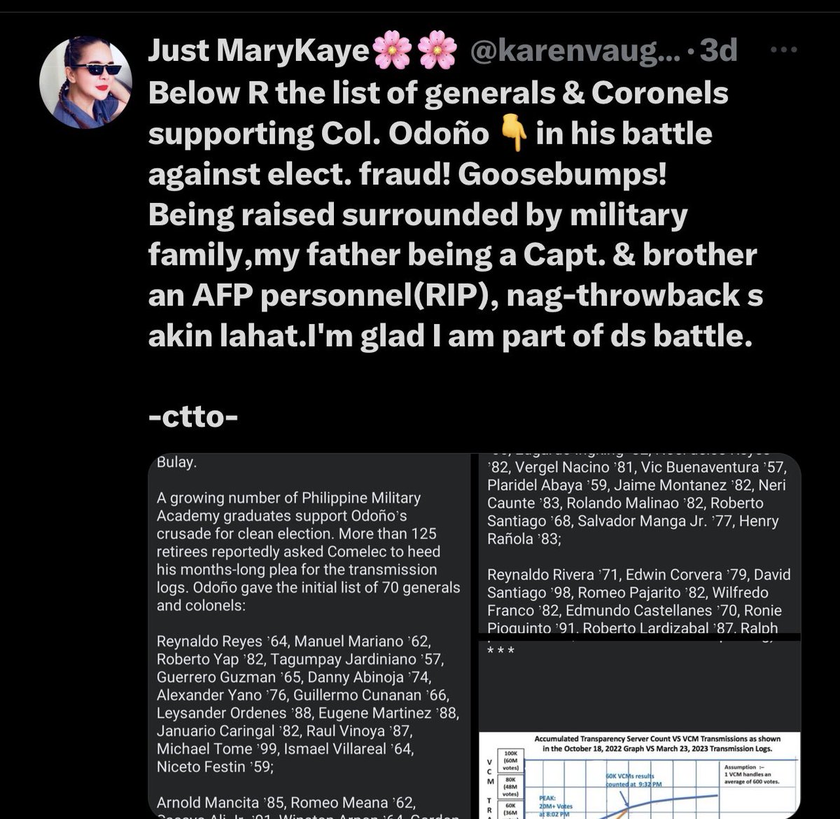 Dear <a href="/elonmusk/">Elon Musk</a> 

Since your <a href="/SpaceX/">SpaceX</a> <a href="/SpaceXStarlink/">Commentary Starlink 🛰️</a> just launched in the Philippines, I don’t think you would want seditious people like <a href="/karenvaughn_/">🌷Karen V.🌷</a> encouraging others to go against the government. 

I suggest you delete her acct since what she’s twitting is treasonous.