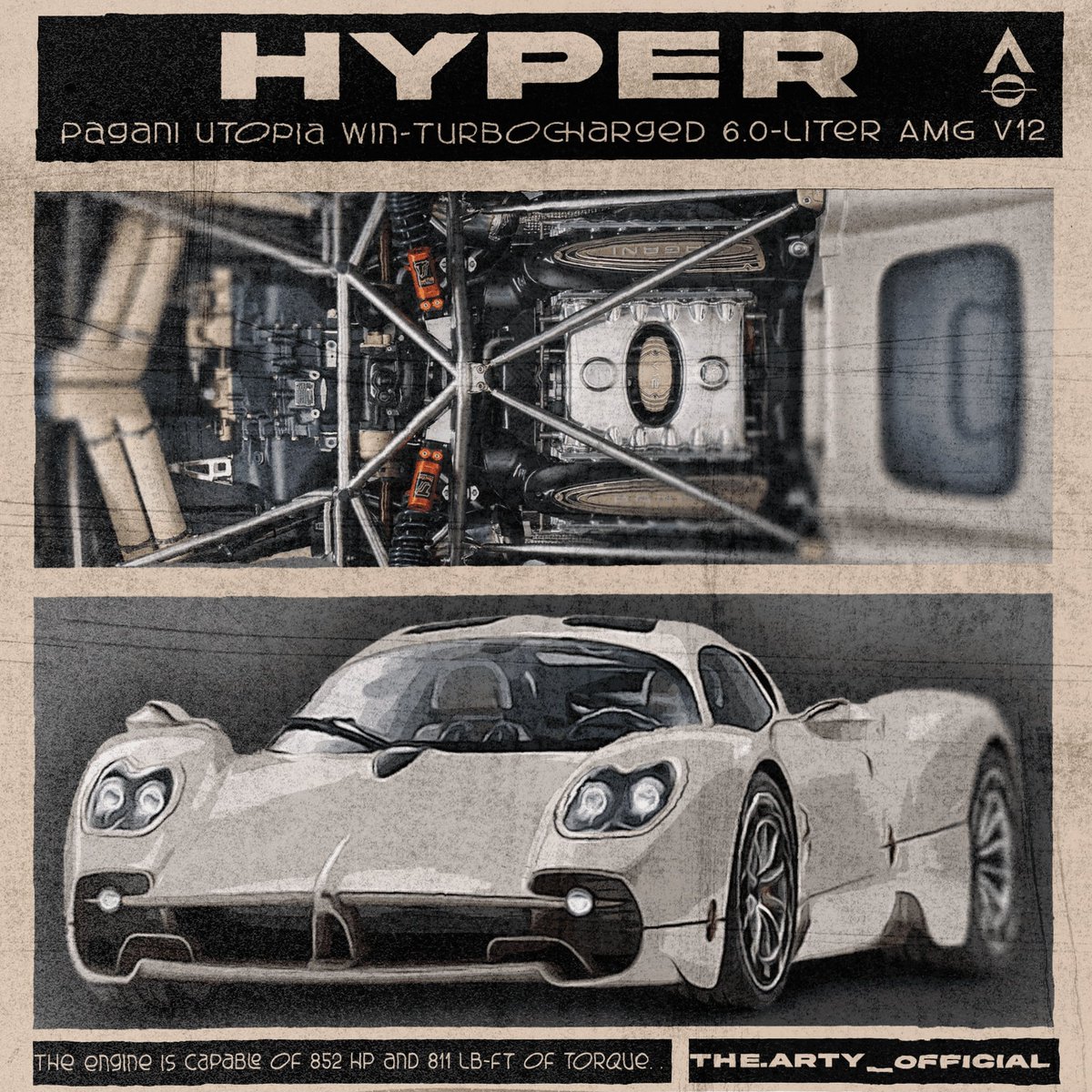 PAGANI UTOPIA #poster 
Is here!
This is my third car #posterdesign in photoshop! Loved how this turned out.
More coming soon!
#NFTs #NFTCommmunity #nftarti̇st #nftart #GraphicDesign