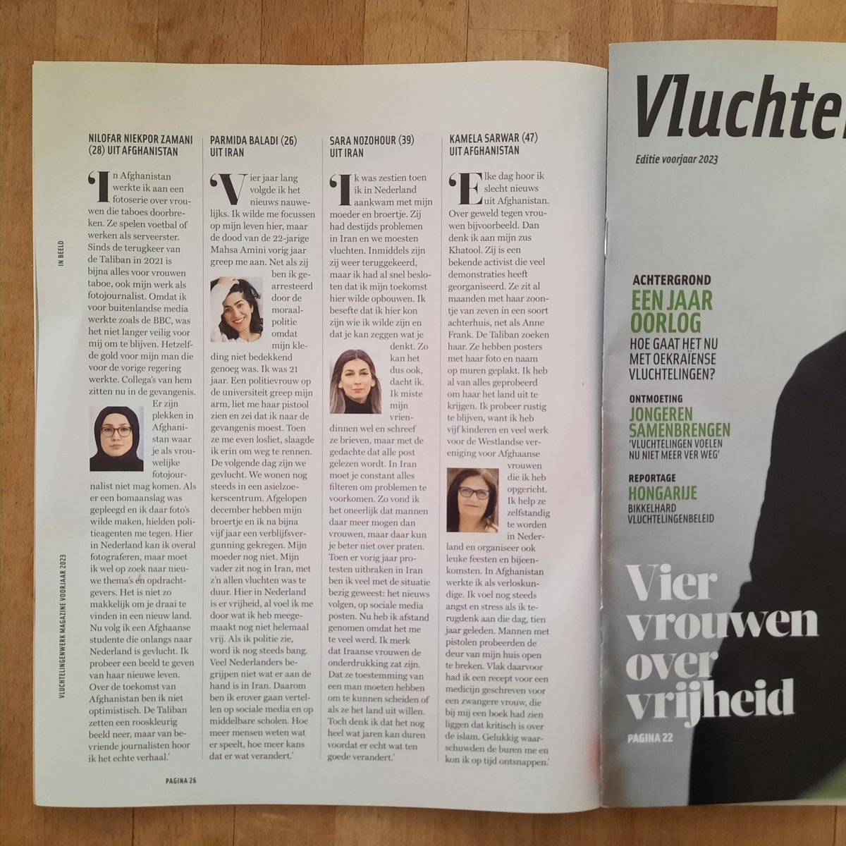 Voor @VluchtelingenWerk magazine sprak ik met 2 Iraanse en 2 Afghaanse vrouwen die naar Nederland zijn gevlucht, over waarom ze vertrokken, hoe het daar was, hoe het hier is, over vrijheid en de recente gebeurtenissen in hun vaderland. 

vluchtelingenwerk.nl/nl/verhalen/pa…