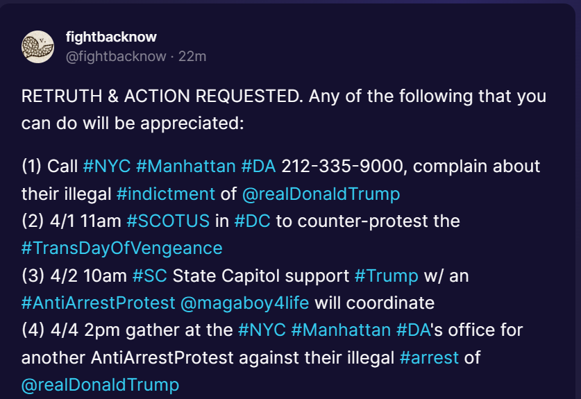 PamJamiso13's tweet photo. #Bragg
#BraggForPrison
#TrumpIndictment
#Trump https://t.co/AtWSotr7ra