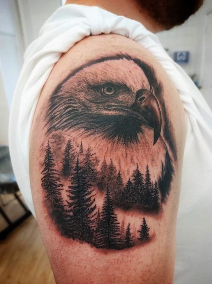 TwistedReaper22's tweet photo. Had an enjoyable afternoon tattooing one of my flash designs on Liam.
#eagle #eagletattoo #trees #treestattoo #forest #foresttattoo #bird #birdtattoo #blackandgrey #blackandgreytattoo #armtattoo #reachcompliantink #Maryport #cumbria #dynamicink #killerink https://t.co/DrBNvwbjnN