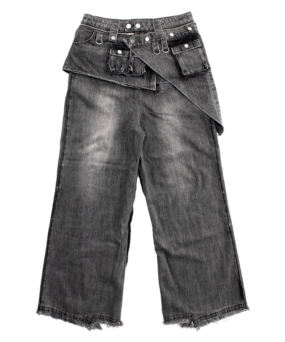 rangercartel's tweet photo. ++ grey flared detachable-skirt denim
- available 4/8 https://t.co/1rPNodDCxU