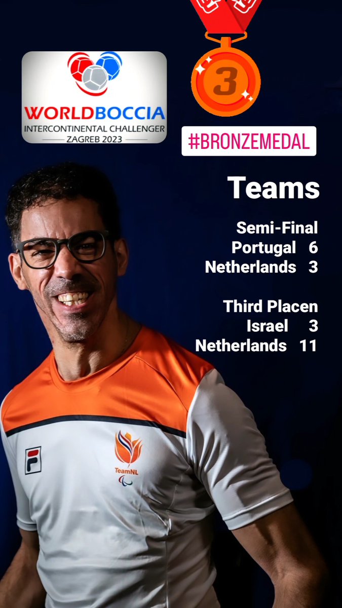 Jaaaaa 2de mediale op dit toernooi is binnen! Ditmaal Brons met het team!

My hashtag:
#sport #Boccia #proactivelife #TeamNL #Paralympics #paralympich #oranje #teamnlparalympich #winnaar #motivation #disabilitysport #doitwithlove #domore #makingmemories