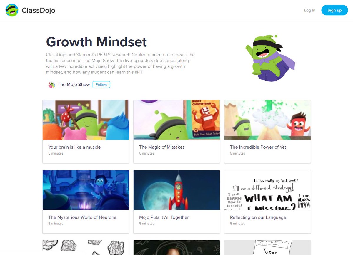 robertkaplinsky's tweet photo. Looking for some free, short growth mindset videos you can show your students? Check out these videos from ClassDojo: https://t.co/M1wBvn2XxI #iteachmath https://t.co/WQF7U8KQa6