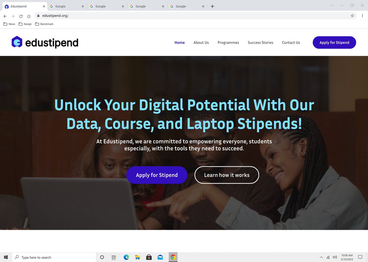 Throw back to when I redesigned the <a href="/edustipend/">edustipend</a> homepage. The section I was most proud of was of course the hero section with clear CTA.

The nav bar was sleek! 😀
