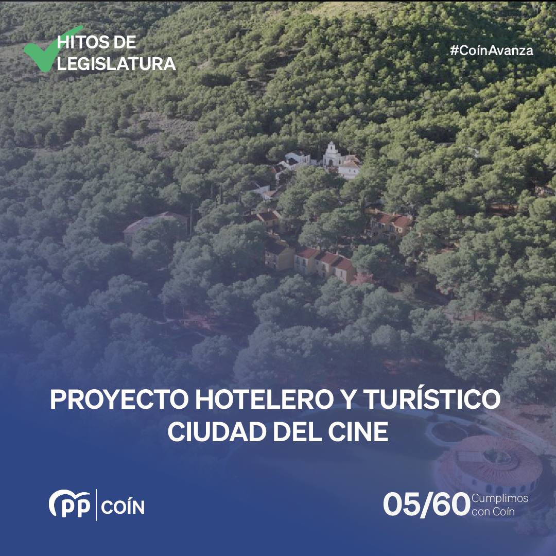 PP_Coin's tweet photo. 🔵 60 días, 60 medidas 🔵 5/60
✅ Adjudicación proyecto Ciudad del Cine 🎬
➡️ Compatibilización producciones audiovisuales y uso turístico/hotelero
➡️ Más de 150 plazas hoteleras
➡️ Fase: Proyecto de actuación
#CoinAvanza #ElProyectoQueNosUne
#Coin #CoinMLG #PP https://t.co/2FYY5WUyQe
