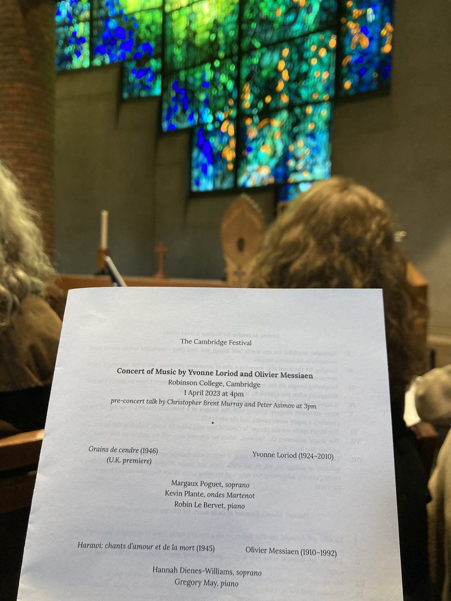 Frankie Perry (@frankles23) on Twitter photo amazing to hear the UK premiere of Yvonne Loriod’s ‘Grains de cendre’ today, alongside Harawi, amidst beautiful bricks and stained glass <a href="/RobinsonCamb/">Robinson College</a>. What an achievement <a href="/PeterAsimov/">Peter Asimov</a> and all! amazing to hear the UK premiere of Yvonne Loriod’s ‘Grains de cendre’ today, alongside Harawi, amidst beautiful bricks and stained glass <a href="/RobinsonCamb/">Robinson College</a>. What an achievement <a href="/PeterAsimov/">Peter Asimov</a> and all!