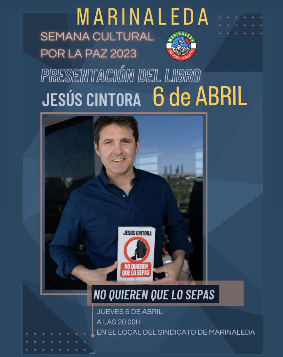 JesusCintora's tweet photo. MARINALEDA (SEVILLA). Jueves, 6 de abril, 20:00, en la Semana Cultural por la Paz #noquierenquelosepas #marinaleda #sevilla #andalucia https://t.co/uqfeROB1q0
