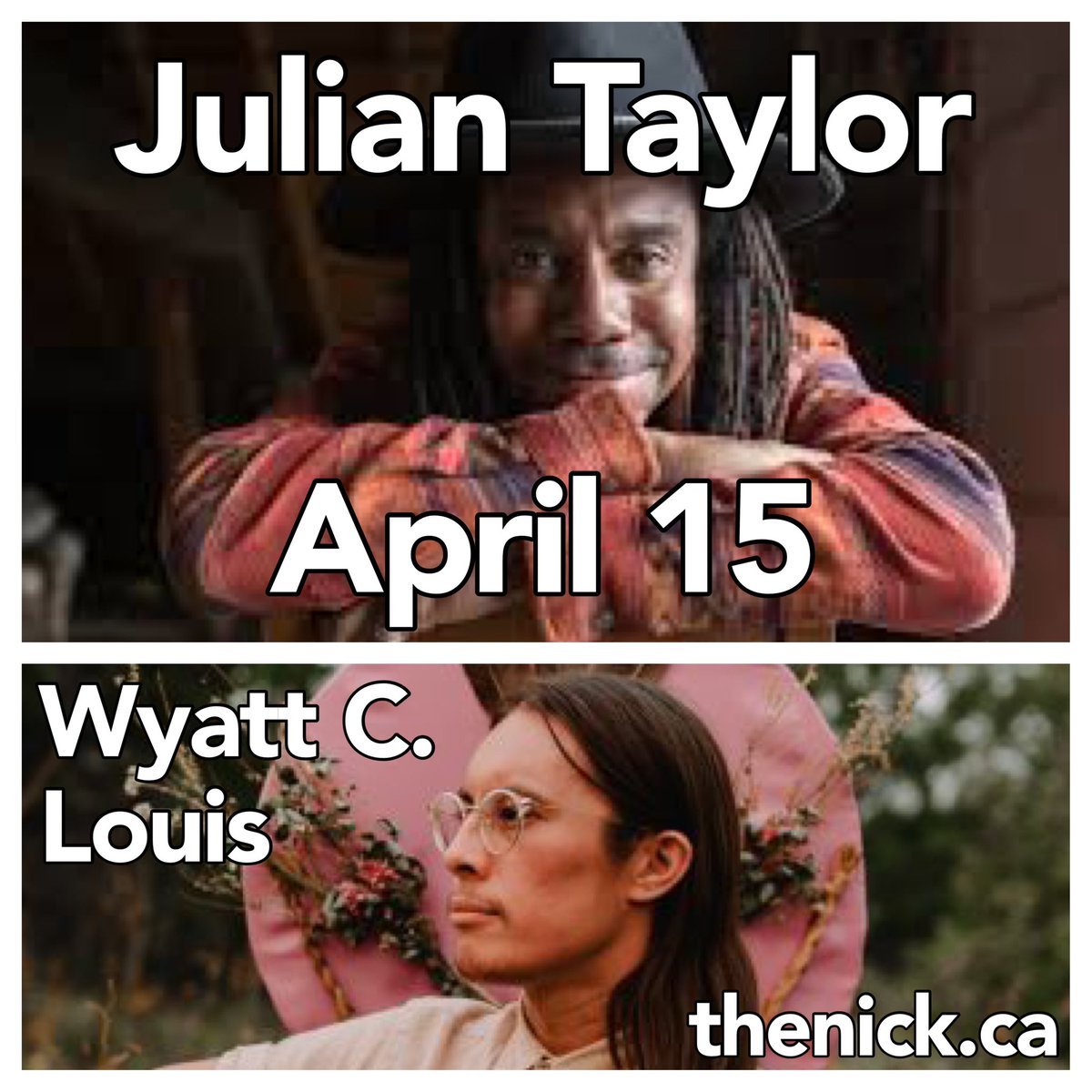 Next Nick April 15 @jtaylorband w/ @wyattclouis Tickets at thenick.ca/New/tickets/ #singersongwriter #livemusic #rootsmusic #indigenousmusic #folkmusic #yyc #calgary