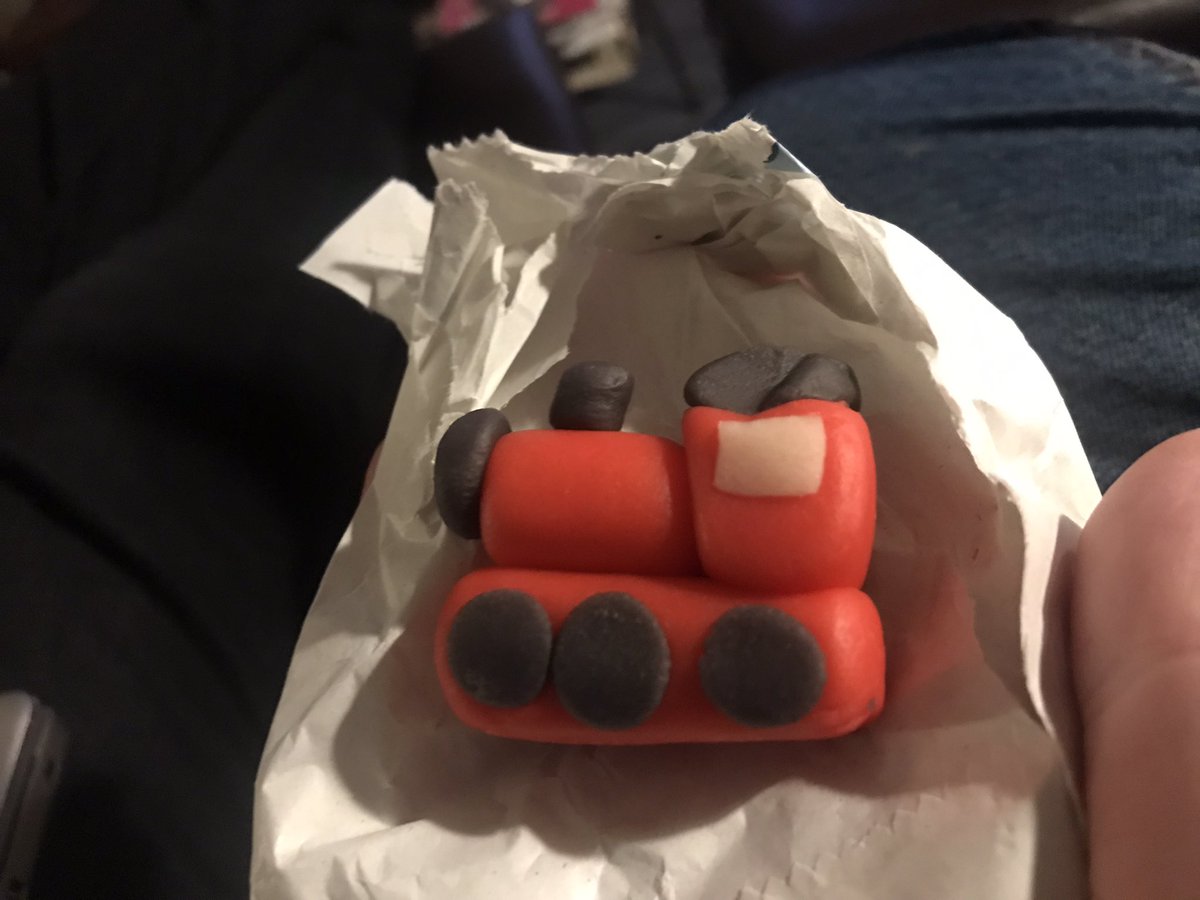 Took <a href="/cj_drury/">Christian Drury</a> out for a go on the North Shields ferry and got him a little marzipan train because we’re grownups