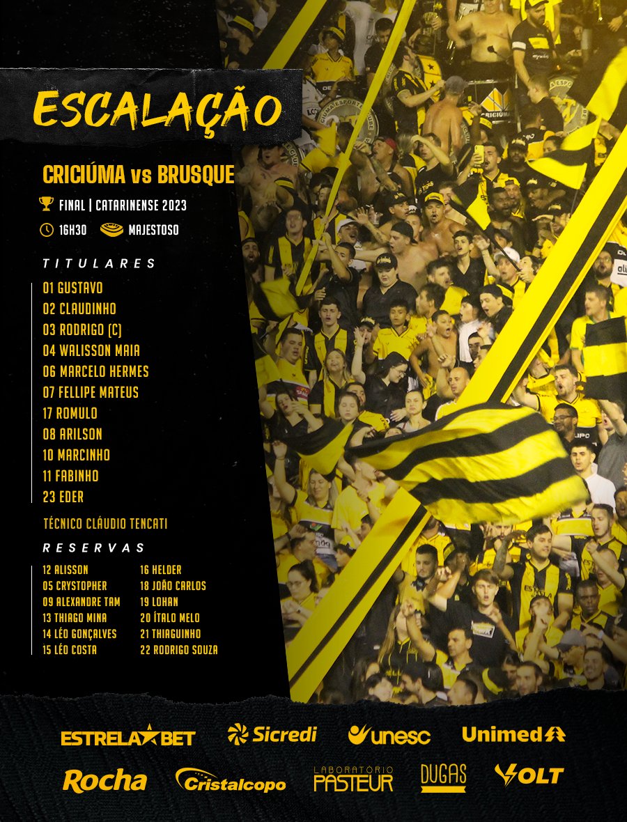 CatarinenseTV's tweet photo. TIMES ESCALADOS!

A primeira final do #Catarinense2023 começa agora!

@CriciumaEC 🆚 @Brusqueoficial https://t.co/yQnU80VEbS