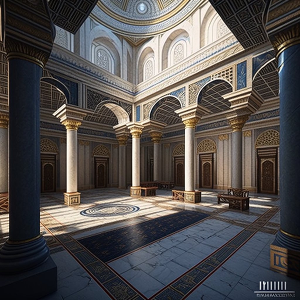 technobuild's tweet image. Visit the mosques in Palmyra in year 2050 and witness the perfect mixture of tradition, architecture, and innovation PART 3 #Palmyra2050 #Resilience #Innovation #MiddleEast #SyrianHeritage #ArtificialIntelligence #ArchitecturalInnovation #CulturalAdvancement #Conservation #Future