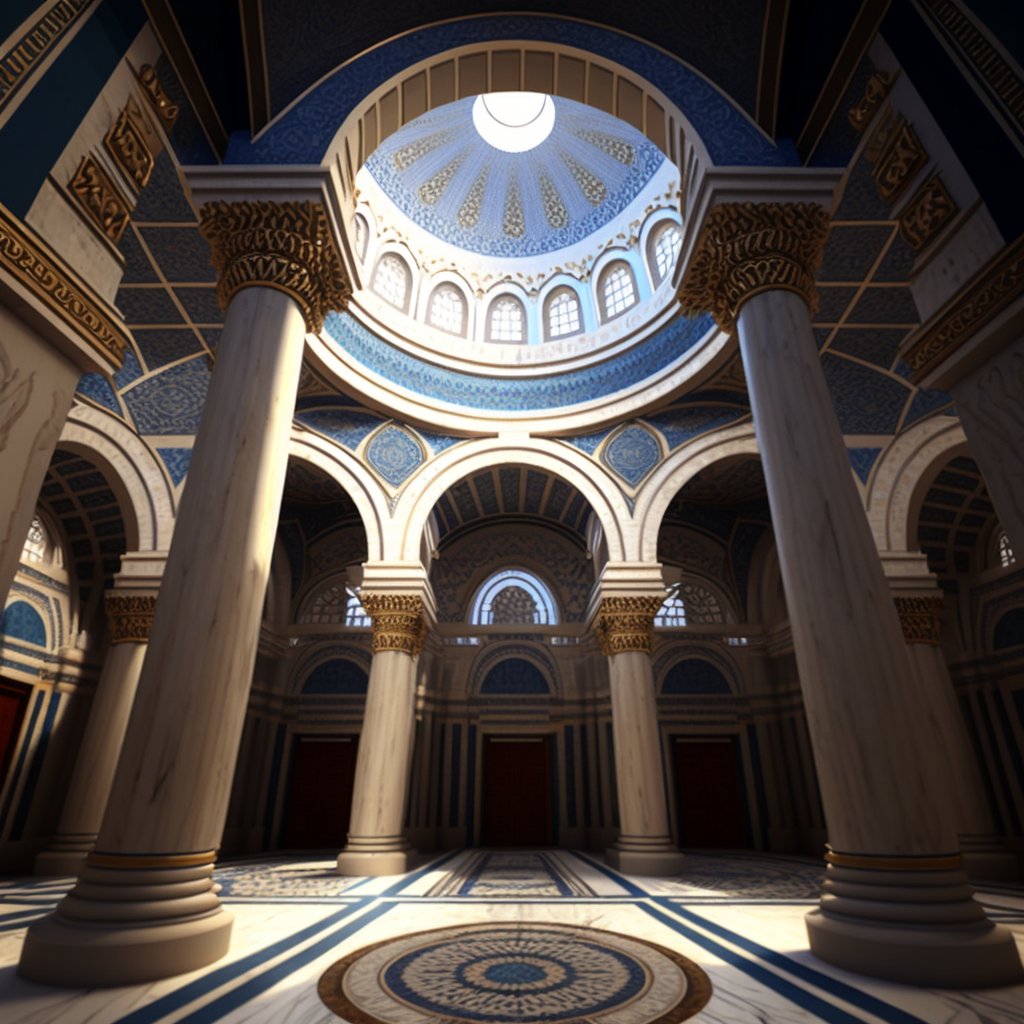 technobuild's tweet image. Visit the mosques in Palmyra in year 2050 and witness the perfect mixture of tradition, architecture, and innovation PART 3 #Palmyra2050 #Resilience #Innovation #MiddleEast #SyrianHeritage #ArtificialIntelligence #ArchitecturalInnovation #CulturalAdvancement #Conservation #Future