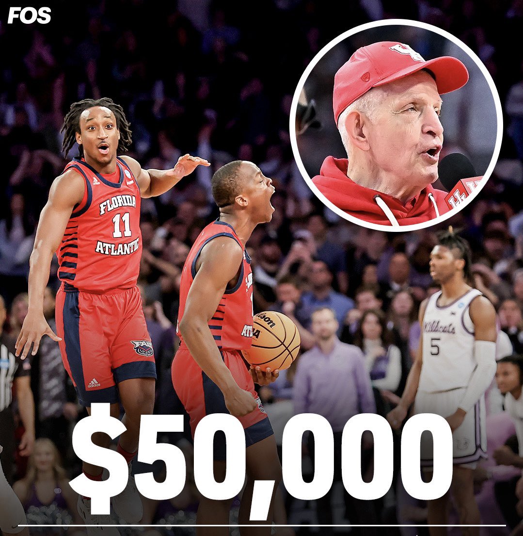 FOS's tweet photo. Mattress Mack offered up to $5K to each FAU player — over $50K total — helping their families and friends travel to the Final Four.

The Houston furniture salesman has “embraced” the Owls’ for their underdog story.

He even invited them to his suite at the Astros game last night. https://t.co/d63Faywp2T