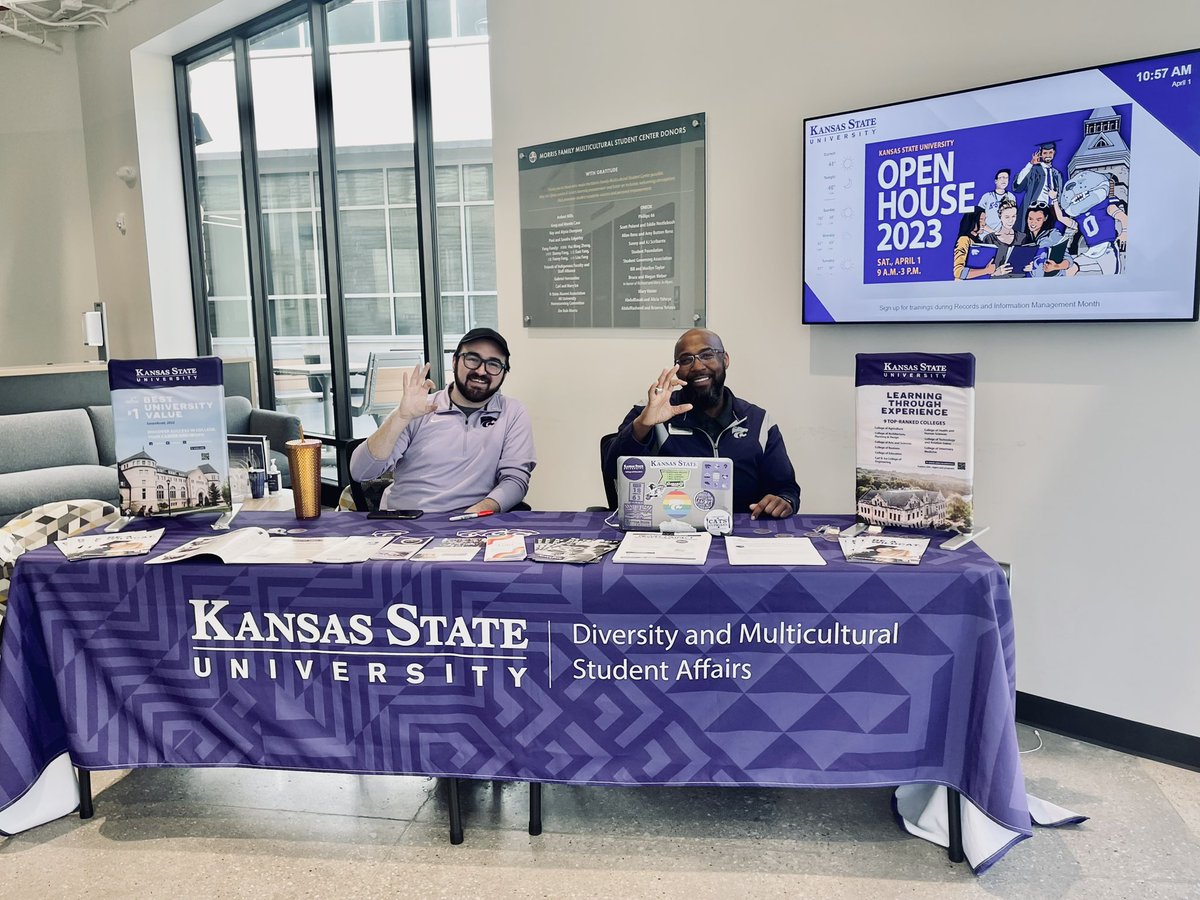 GraceBerumen's tweet photo. A big thank you to all the past, present and future Wildcats that stopped by the Morris Family Multicultural Center today! We hope you enjoyed the tours and look forward to seeing you again on campus 💜
#kstate
#kstatediversity
#kstatedmsa
#openhouse2023 https://t.co/U0zxam75v4