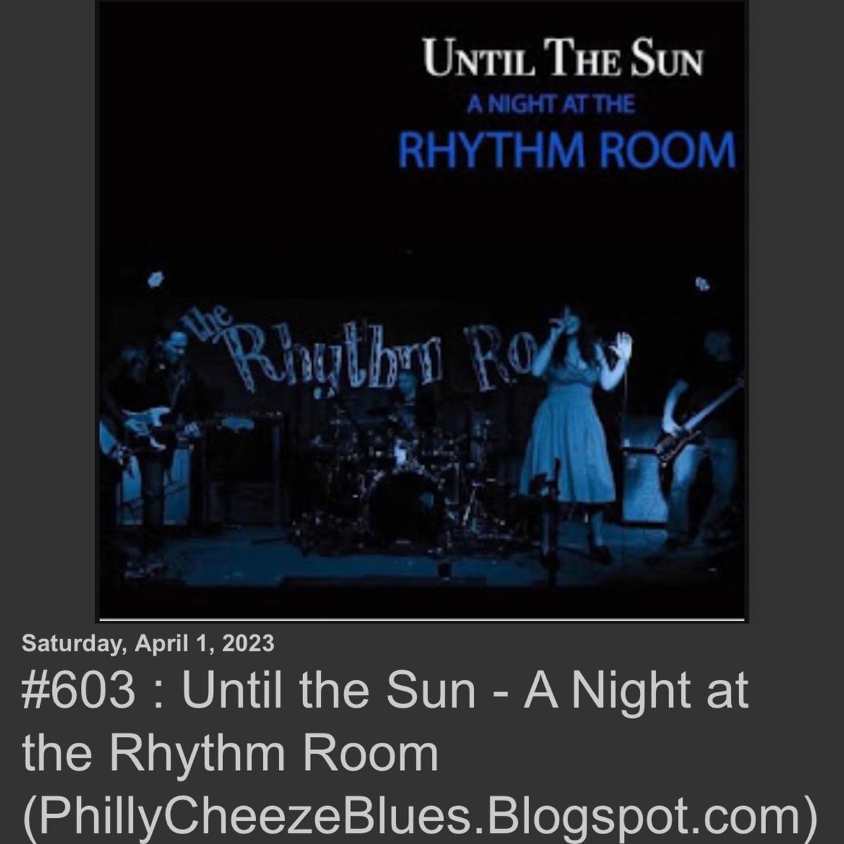 phillycheeze's tweet photo. PhillyCheeze Rock & Blues Review #603 :
Until the Sun - A Night at the Rhythm Room
https://t.co/l2BBcnPh0k
#untilthesun #anightattherhythmroom #therhythmroom #rhythmroom #blues #bluesrock #rock #livealbums #liveblues #phoenix #arizonamusic @Publiciteeguy https://t.co/eeNqC5Y04k