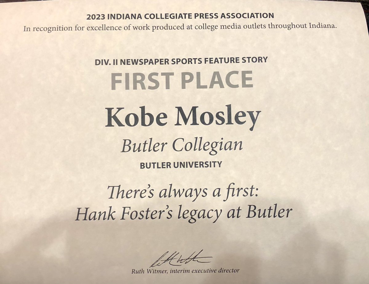 Congrats to Kobe Mosley @mosleymedia8 for winning the first place in the ICPA Sports Feature category!