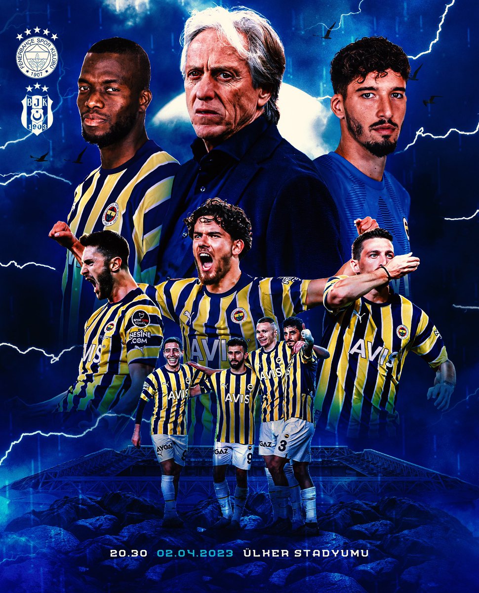 Fenerbahce's tweet photo. 🆚 Beşiktaş 
🗓 2 Nisan Pazar
🕣 20.30
🏟 @ulkerstadyumu 
📲 #FBvBJK https://t.co/UYl5uyqbHJ