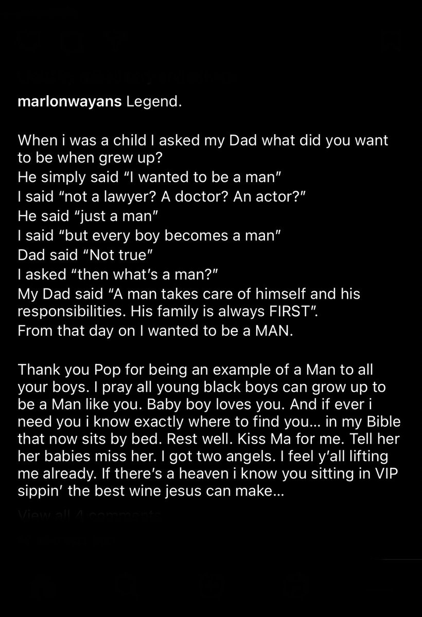 BlockTopickz's tweet image. Marlon Wayan speaks on the passing of his father, Howell Wayans