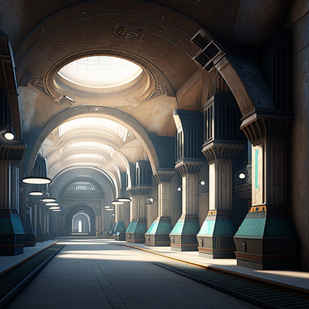 technobuild's tweet image. Experience the rich cultural heritage of Palmyra in 2050, where ancient meets modern through AI-generated visuals and innovative architecture. Witness the  Train Station #Resilience #Innovation  #SyrianHeritage #ArtificialIntelligence #ArchitecturalInnovation #CulturalAdvancement