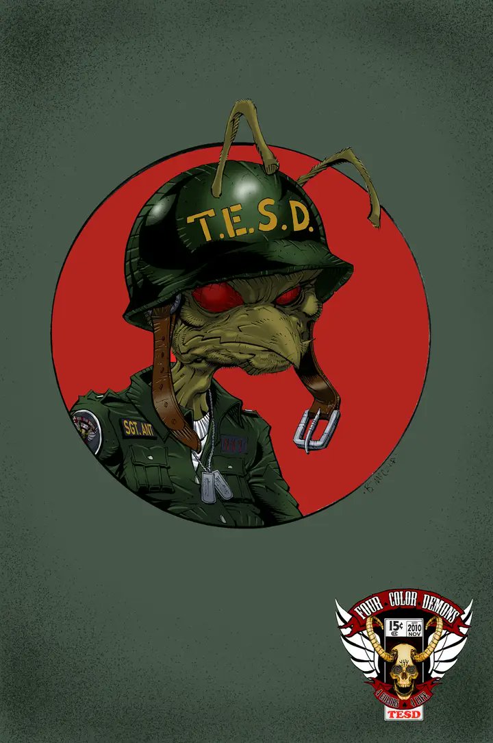 TESDTOWN Army Ant. Concept by @sundayjeff conceptualized by Barry McClain Jr. (BTMcC)  #fourcolordemons #burnleadtillyadead #tesdtakeover #tesdtown #comics #fun #antz #patreon 🤘🐜🤘🖤✏
