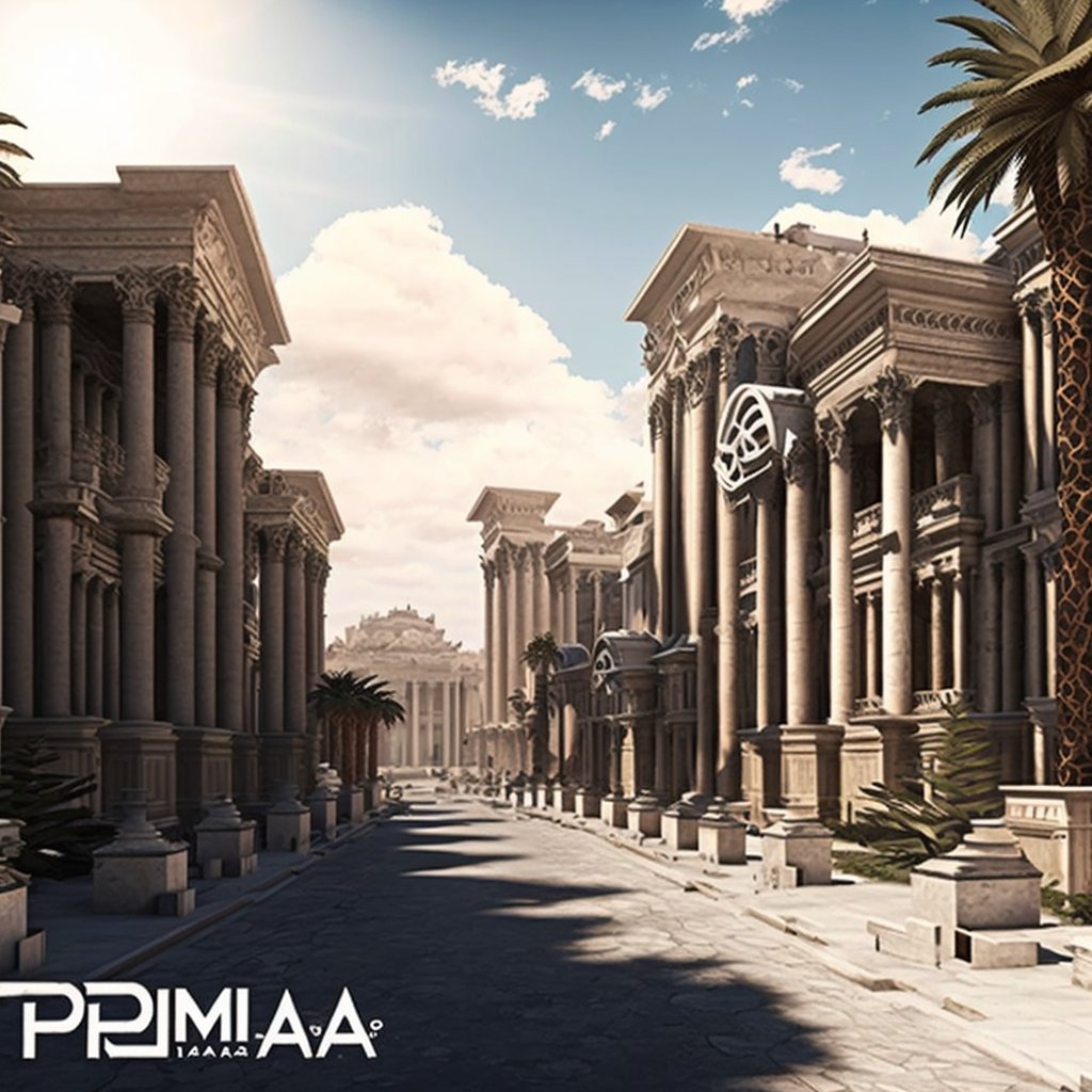 technobuild's tweet image. Step into the future of rich cultural heritage of Palmyra in 2050! AI-generated visuals and innovative architecture. Witness the city's resilience and advancements in the Palmyra streets #Resilience #Innovation #SyrianHeritage #ArtificialIntelligence #ArchitecturalInnovation