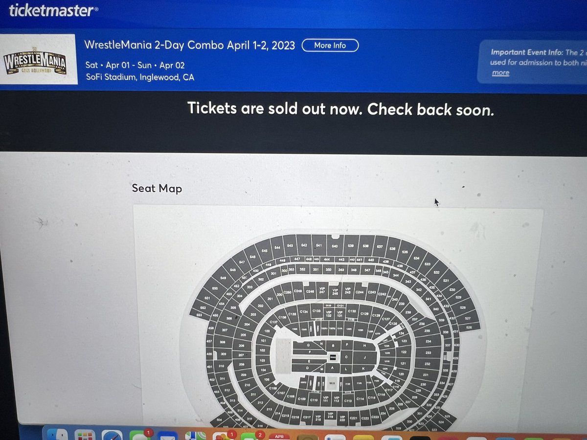 IBWONG's tweet image. is anyone having trouble listing and selling #wrestlemania  tickets on #Ticketmaster.   The site says the tickets are sold out