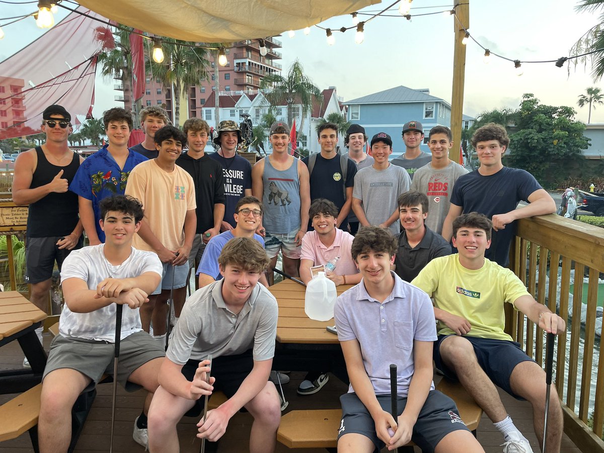 After a long day on the field we had a great time playing mini golf over alligators.