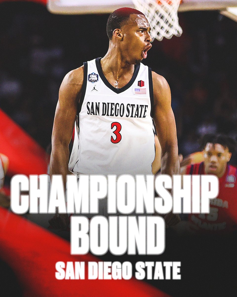 SAN DIEGO STATE WINS IT AT THE BUZZER TO ADVANCE TO THE NATIONAL CHAMPIONSHIP‼️ @Aztec_MBB