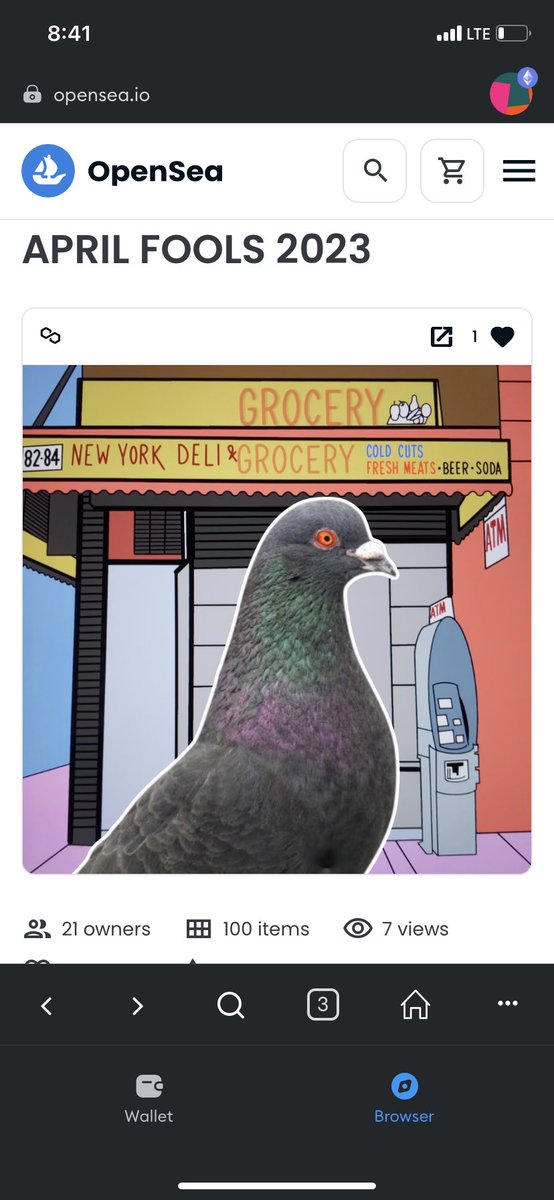 ArtofBread's tweet photo. @pigeonsofny_nft It’s the small things that count 🗽 I got an April fools @pigeonsofny_nft 🖼️ #nyc 💸💸💸 https://t.co/RwTWgtVm2x