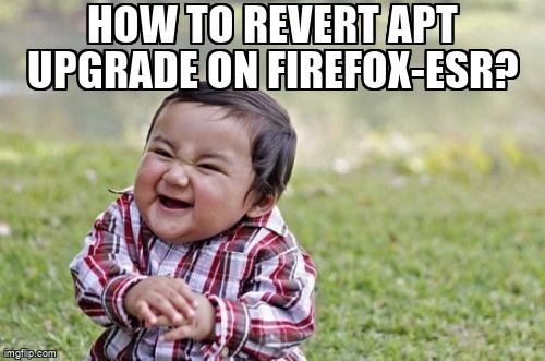 pi_stack's tweet image. How to revert apt upgrade on firefox-esr? raspberrypi.stackexchange.com/questions/1427… #raspberrypios #firefox