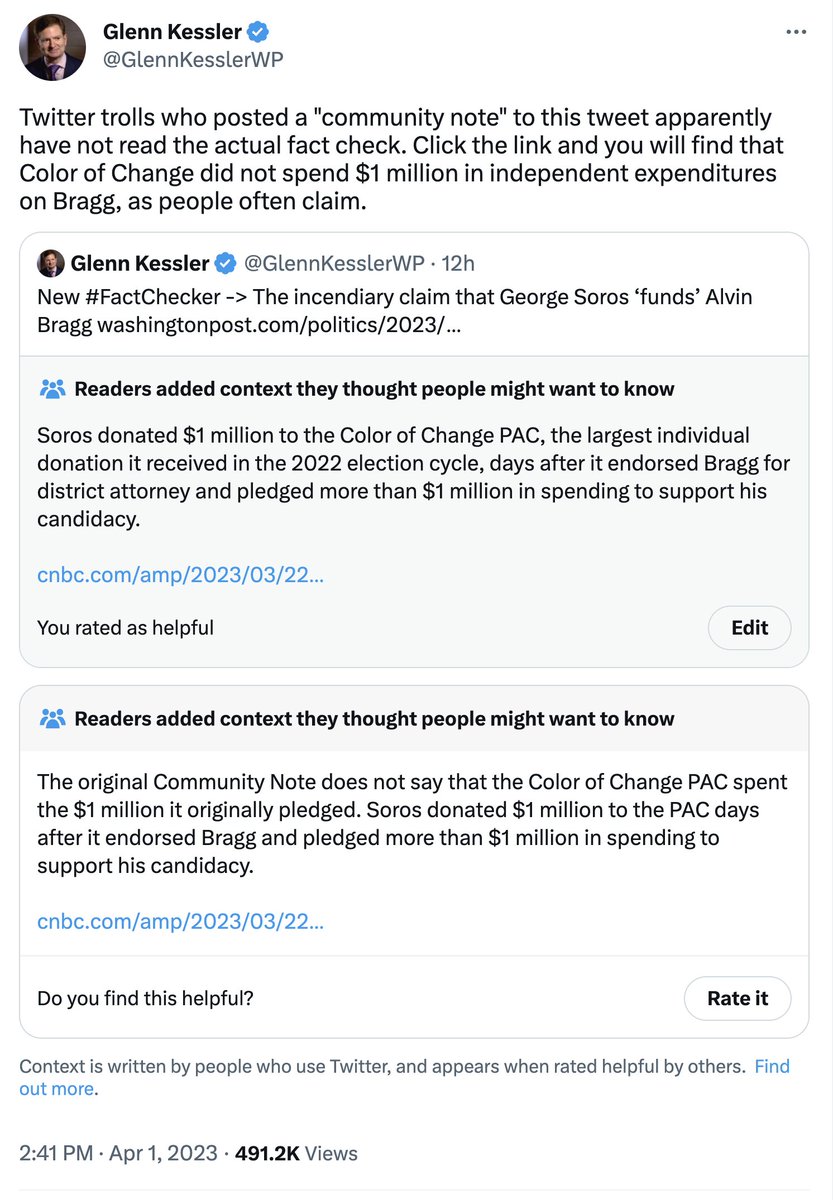 Glenn Kessler dragged on Soros fact check