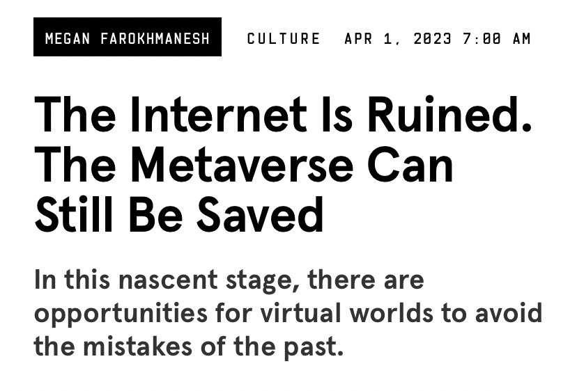 The internet is ruined. The metaverse can still be saved