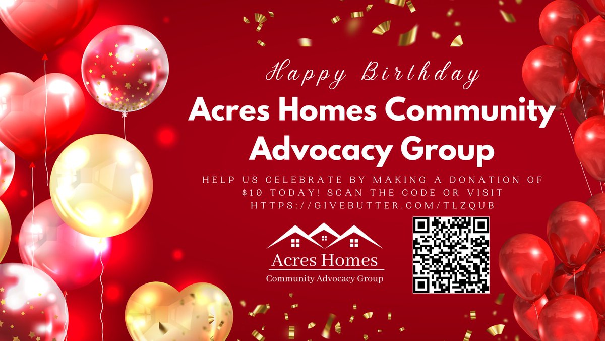 AcresHomesCAG's tweet photo. This month marks one full year of service to the Acres Homes Community! We're grateful for every neighbor and partner organization that helped us connect to our community in a meaningful way! Help us celebrate by making a donation today!  https://t.co/9DleageY6j https://t.co/cClpoPIsnS