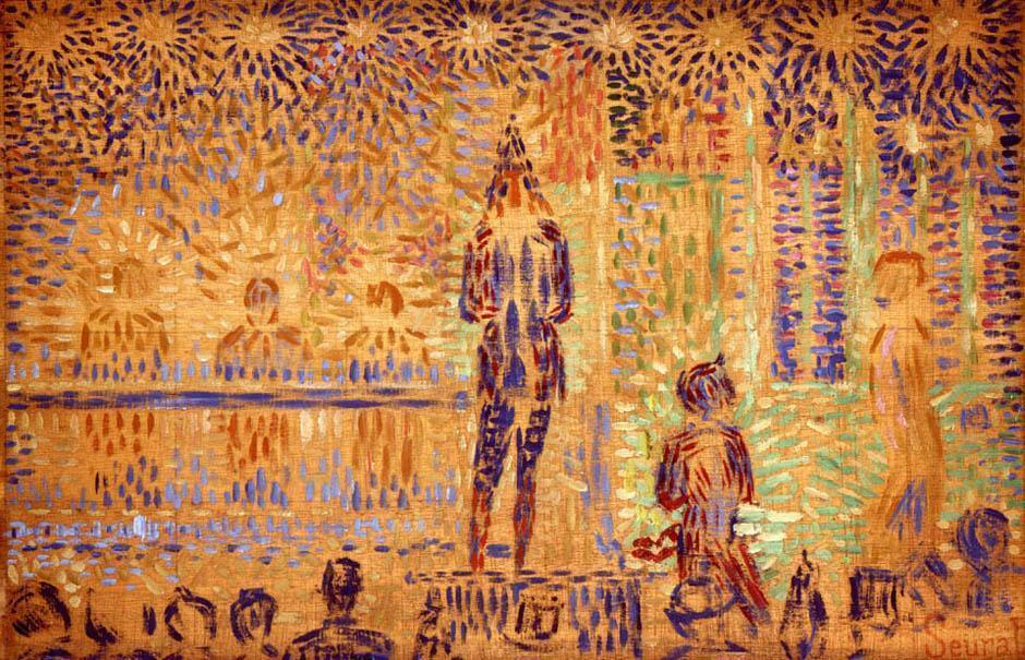 Study for 'Invitation to the Sideshow', 1888 #pointillism #georgesseurat wikiart.org/en/georges-seu…