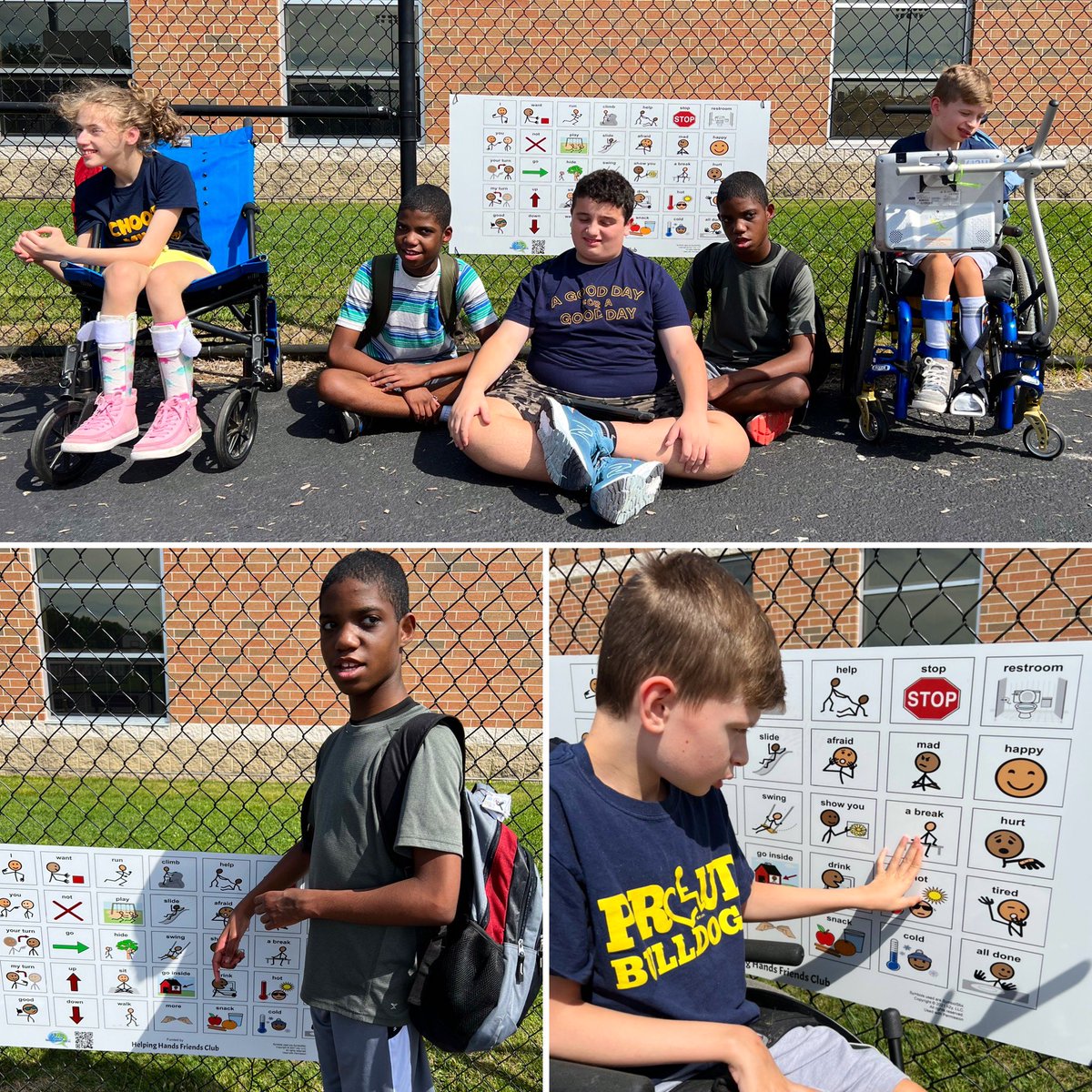 OFHelpingHands's tweet image. This spring, be sure to find, and start a new conversation, using our Picture Symbol Communication Boards from @LkshoreSpeech. HH is proud to share that every playground in OF has a board - making each play space that much more inclusive! 💛💙