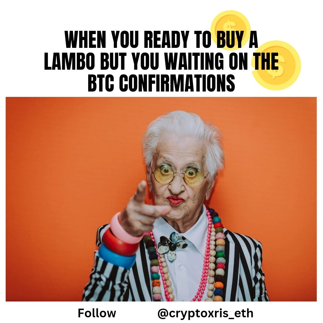 ♥️💰 When you ready to buy a Lambo but you waiting on the BTC confirmations😏
- - - - -
Double Tap ♥️ &amp; share/tag a friend.

Comment Below 👇! 📈

👉Follow us
@CryptoXris_eth 🔥

🔗 Link in bio
.
.
.

#bitcoins #bitcoinnews #eos #chainlink #cryptocurrencymarket