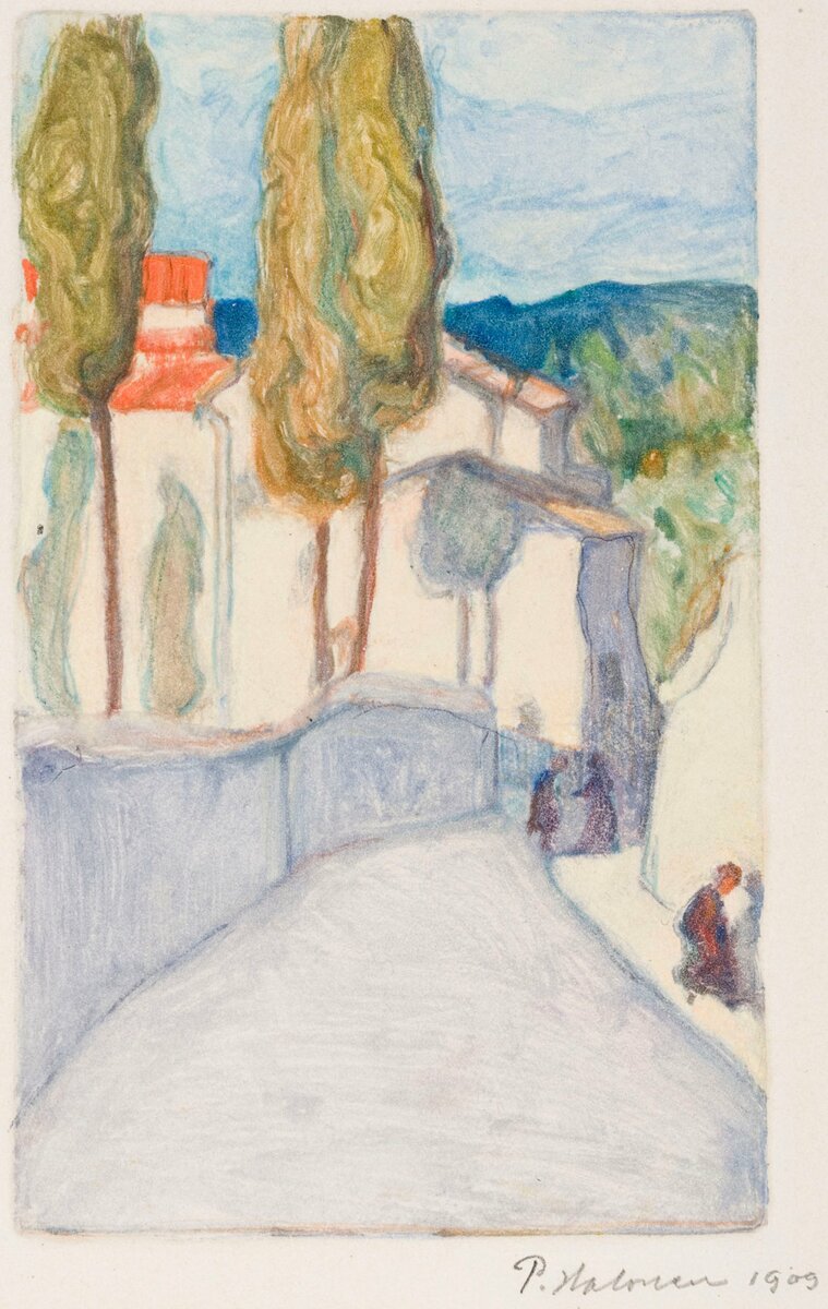 Pekka Halonen, Florence, Viale dei Colli, 1909 #finngallery #finnishnationalgallery kokoelmat.fng.fi/app?si=C+III+B…