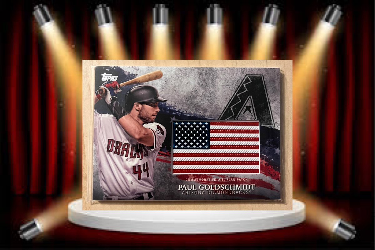 SprtsCrdsWildin's tweet photo. SHOWCASE: In honor of Opening Day this week in the MLB and the World Baseball Classic last week, today’s showcase features my favorite player Paul Goldschmidt. This is my favorite card in my collection because it features a cool American flag patch. Happy Baseball season! https://t.co/dVapbK3gog