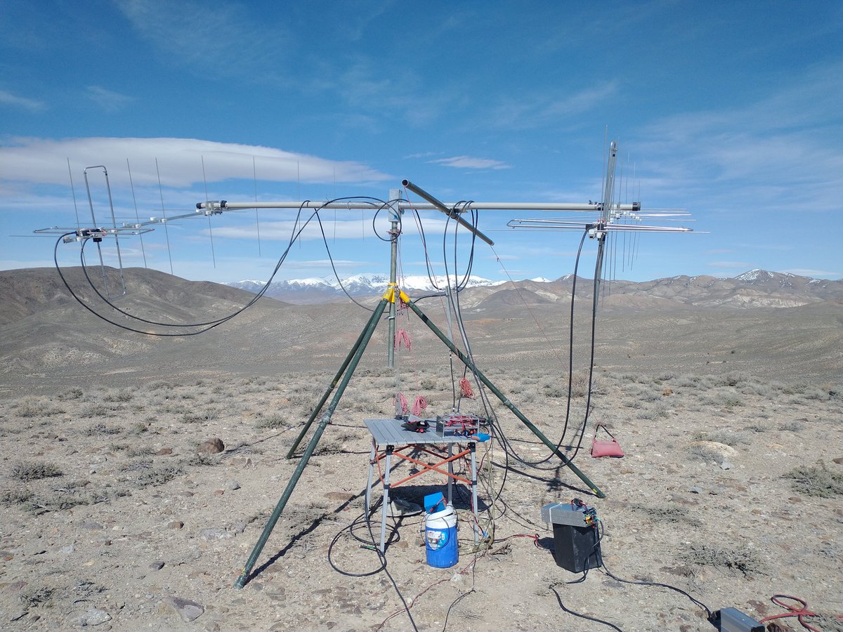 Some 2m EME fun from DM19. Quite windy but warmer. #hamradio #eme #moonbounce #nevada