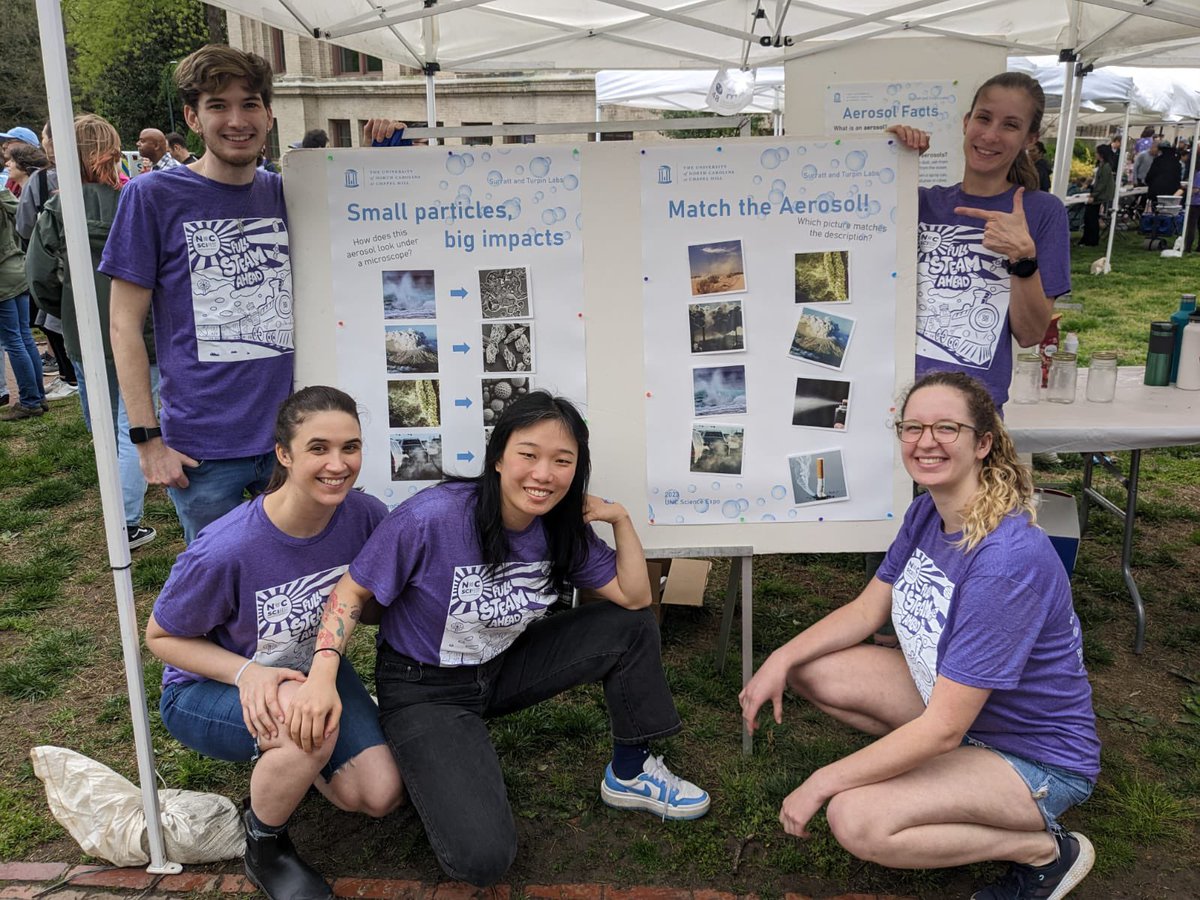 We had lots of fun at the #UNCScienceExpo today talking about atmospheric and indoor aerosols! #NCSciFest2023 with @SurrattGoldLab