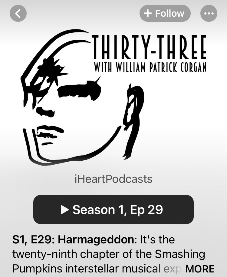 A nod to the pod by @billy - what an ambitious but fulfilling project. Deep in a way I didn’t anticipate. New album Atum is full of bangers too. #wpcthirtythree #smashingpumpkins #NewMusic2023 @SmashingPumpkin