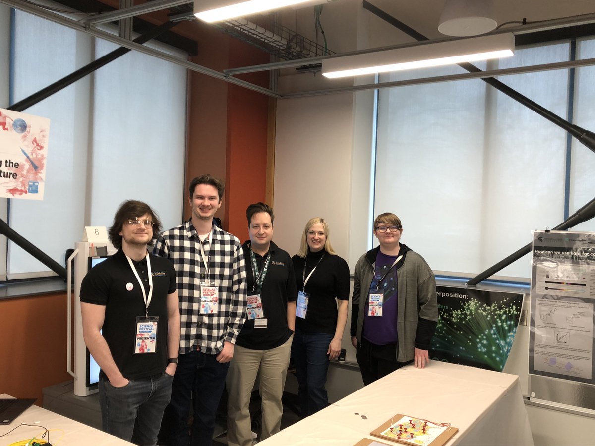 quod_lab's tweet photo. Just finished up a fun filled day presenting at the @MSUSciFest! We’ll be back again tomorrow (Sun) from 10am-4pm with some fun activities with lasers, polarizers and explaining quantum computing https://t.co/6QJ5DhB1US