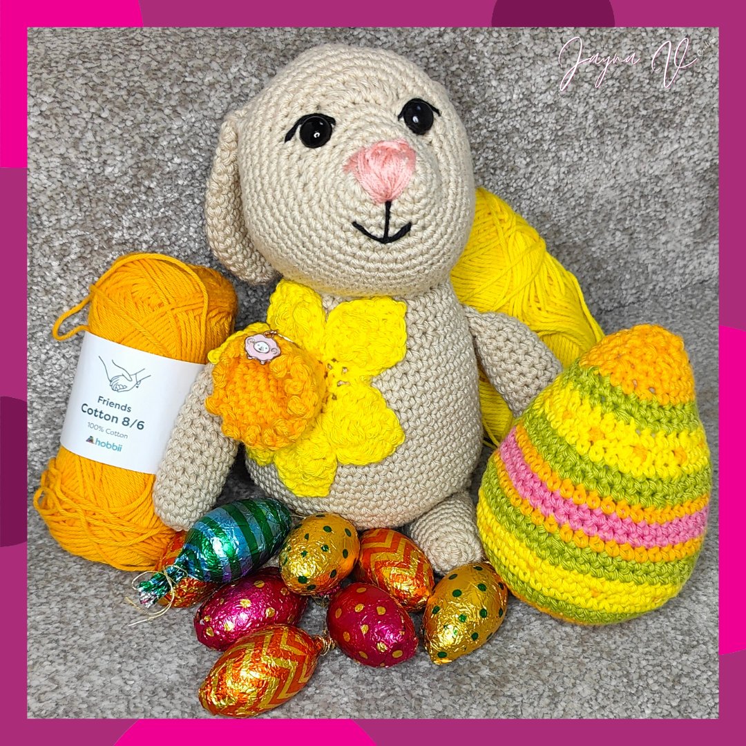 My Easter Crafts project complete. What do you think!
#Easter #craft #bunny #Daffodil #EasterEgg #yarn #hobbiiyarn #chocolate #EasterEggHunt2023 #crochet #UKCraftersHour #handmade #EasterBunny #Amigurumi #imadethis