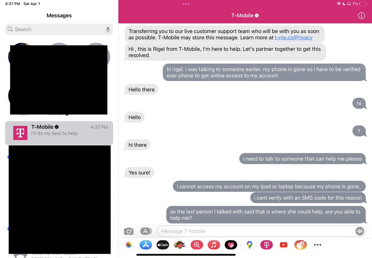 seansisler's tweet photo. @TMobileHelp @TMobile is this a fucking joke?? i’ve heard nothing from your representative since providing my number https://t.co/e3eLguXE6H