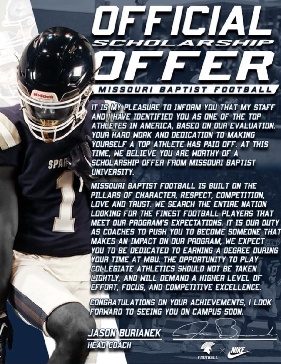 Aidenhwilliams's tweet photo. Blessed to receive an offer from Missouri Baptist University. Thank you to @CoachKRocheford @MBUCoachB @CoachDaniels_IW @CoachLozano23 ‼️ https://t.co/ANf2kikn8O